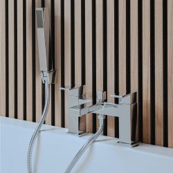 Milano Arvo - Modern Deck Mounted Bath Shower Mixer Tap - Chrome