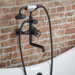 Milano Zandra - Industrial Style Wall Mounted Bath Shower Mixer Tap - Choice of Finish