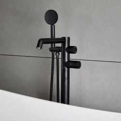 Milano Lune - Modern Thermostatic Freestanding Bath Shower Mixer Tap - Choice of Finish