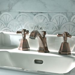 Milano Earlham - Art Deco 3 Tap-Hole Basin Mixer Tap - Choice of Finish