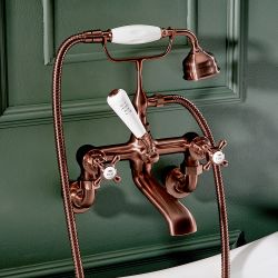 Milano Elizabeth - Traditional Wall Mounted Crosshead Bath Shower Mixer Tap - Choice of Finish
