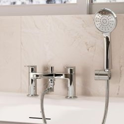 Crosswater Drift - Deck Mounted Bath Shower Mixer Tap with Hand Shower - Choice of Finish