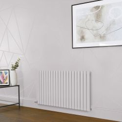 Milano x ECOSO Aruba Electric - Rose Petal Pink Horizontal Designer Radiator - 635mm Tall - Choice of Size, Thermostat and Cable Cover