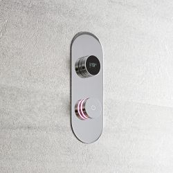 Milano Vis - 2 Outlet Twin Valve Digital Shower Control System - Chrome - Choice of Backplate