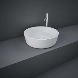 RAK Feeling - Matt White Modern Round Countertop Basin - 420mm (No Tap-Holes)