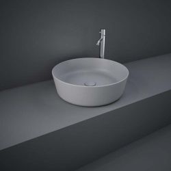RAK Feeling - Matt Grey Modern Round Countertop Basin - 420mm (No Tap-Holes)