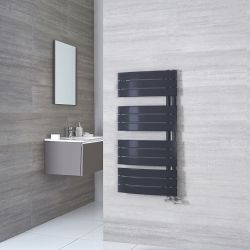 Milano Azore - Anthracite Designer Heated Towel Rail - 1080mm x 550mm