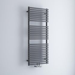 Milano Via - Anthracite Central Connection Bar on Bar Heated Towel Rail - Choice of Size