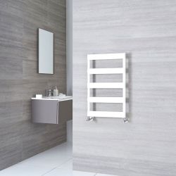 Milano Passo - Aluminium White Heated Towel Rail - Choice of Size