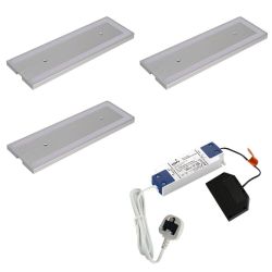 VEW Pulsar - Under Cabinet LED Spotlight - 3-Light Kit (Includes Power Driver) - Choice of Finish & Temperature