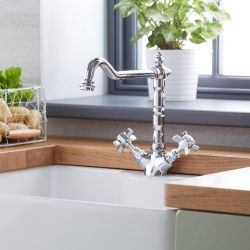 Milano Elizabeth - Traditional French Classic Kitchen Sink Mixer Tap - Chrome