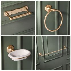 Milano Elizabeth - Traditional 4 Piece Brushed Brass Accessory Pack