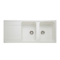 Rangemaster Loa - Double Bowl Granite Inset Kitchen Sink - 1160mm x 500mm - Choice of Finish