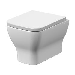 Nuie Ava - Modern Square Wall Hung Rimless Toilet with Soft Close Seat
