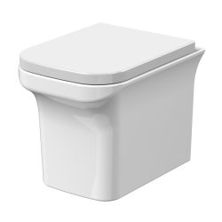 Nuie Ava - Modern Square Wall Hung Toilet with Soft Close Seat