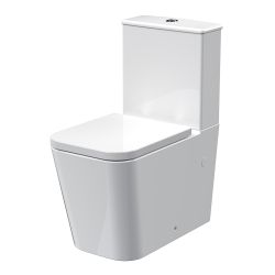 Nuie Ava - Modern Square Flush to Wall Close Coupled Toilet with Soft Close Seat