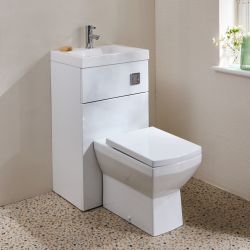 Milano Lurus - Modern Dalton Toilet and Basin Combination Unit - 500mm x 890mm - Choice of Finish