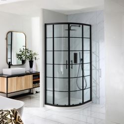 Milano Barq - Black Quadrant Shower Enclosure with Tray - Choice of Sizes