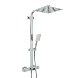 Milano Tolima - Modern Thermostatic Bar Shower Valve with Bath Spout, Shower Head and Hand Shower- Choice of Finish