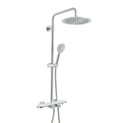 Milano Elsie - Modern Thermostatic Bar Shower Valve with Round Shower Head, Hand Shower and Spout - Choice of Finish