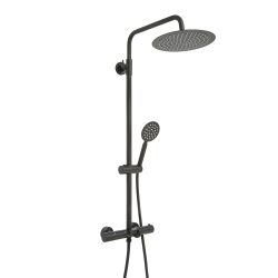 Milano Arlo - Modern Thermostatic Bar Shower Valve with Bath Spout, Round Shower Head and Hand Shower- Choice of Finish