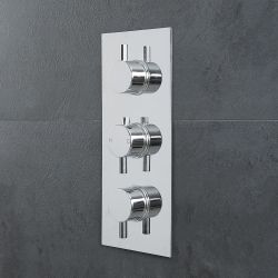 Milano Mirage - Round 3 Outlet Triple Diverter Thermostatic Shower Valve - Chrome