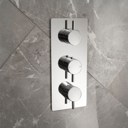 Milano Otto - Modern 2 Outlet Thermostatic Triple Shower Valve - Choice of Finish
