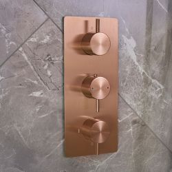Milano Otto - Modern 3 Outlet Triple Diverter Thermostatic Shower Valve - Choice of Finish