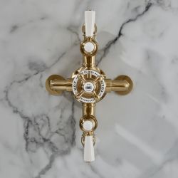 Milano Elizabeth - Traditional Triple Exposed Thermostatic Shower Valve - Brushed Brass