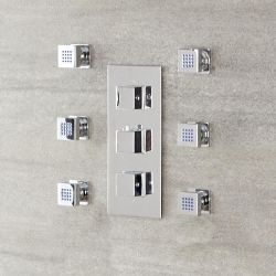 Milano Arvo - Modern Front Fix Pack of 6 Square Body Jets - Chrome