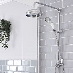 Milano Elizabeth - Traditional Victorian Grand Rigid Riser with 8 inch Shower Head - Chrome