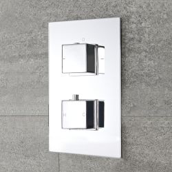 Milano Blade - Chrome Thermostatic Shower with Hand Shower and Bath Filler (2 Outlet)