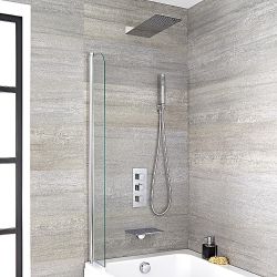 Milano Blade - Chrome Thermostatic Shower with Shower Head, Hand Shower and Bath Filler (3 Outlet)