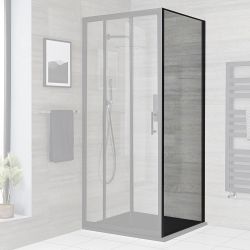 Milano Nero - Black Shower Side Panel - Choice of Sizes