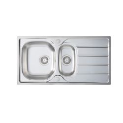 Harlyn Towan - 1.5 Bowl Stainless Steel Kitchen Sink with Reversible Drainer