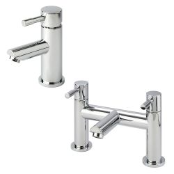 Milano - Modern Basin Mixer and Bath Filler Mixer Tap Set - Choice of Finish