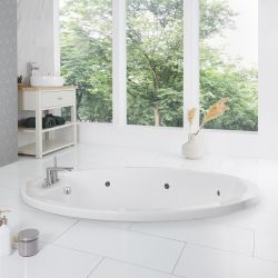 Milano Serene - Round Deep Inset Bath - 1800mm - Choice of Jets