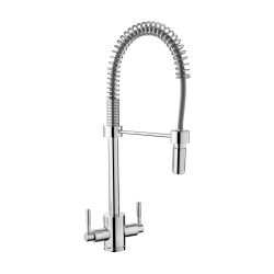 Rangemaster Aquatrend - Modern Pull Down Spray Kitchen Mixer Tap - Chrome