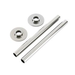 Milano - Chrome Plated Pipe Connectors For Heated Towel Rails & Radiators (Pair)