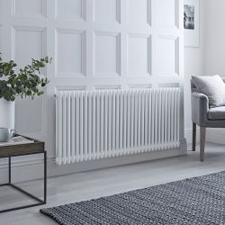 Milano Windsor - Traditional White Horizontal Double Column Electric Radiator - 600mm x 1505mm - with Choice of Wi-Fi Thermostat