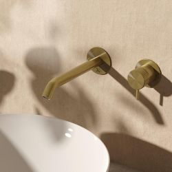Crosswater 3ONE6 - Wall Mounted 2 Hole Basin Mixer Tap with Knurled Handle - Choice of Finish