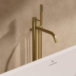 Crosswater 3ONE6 - Freestanding Bath Shower Mixer with Hand Shower with Knurled Detailing - Choice of Finish