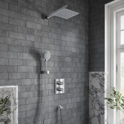 Villeroy & Boch Universal - Thermostatic Shower System with 250mm Square  Shower Head and Hand Shower (2 Outlet)  - Chrome