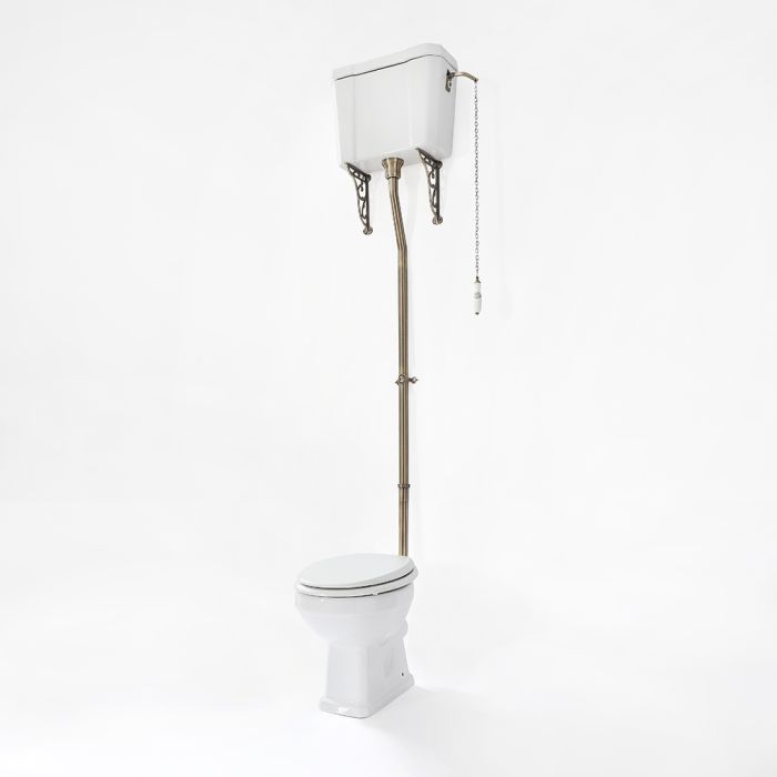 Milano Elizabeth - High Level Toilet Flush Kit - Brushed Gold