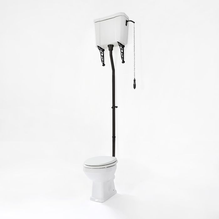 Milano Elizabeth - High Level Toilet Flush Kit - Black