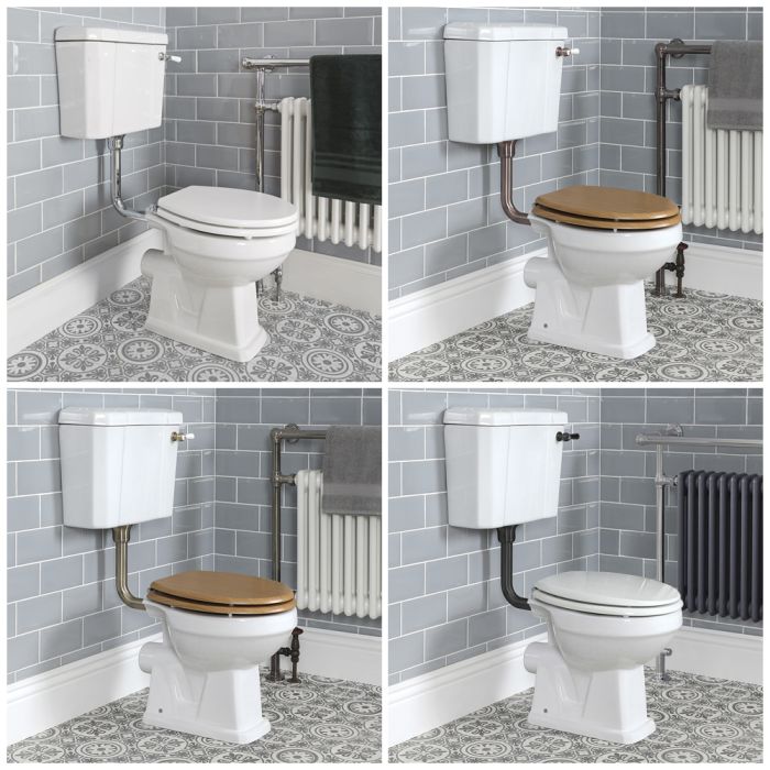 Milano Richmond - Traditional Low Level Toilet with Cistern - Choice of Flush Kit Finish and Seat