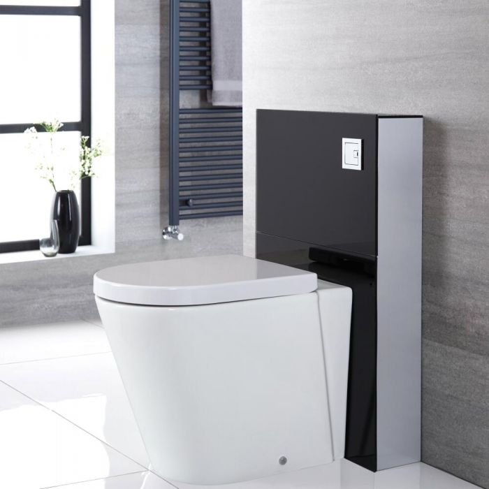 Milano Arca - Black 500mm Back to Wall Complete WC Unit