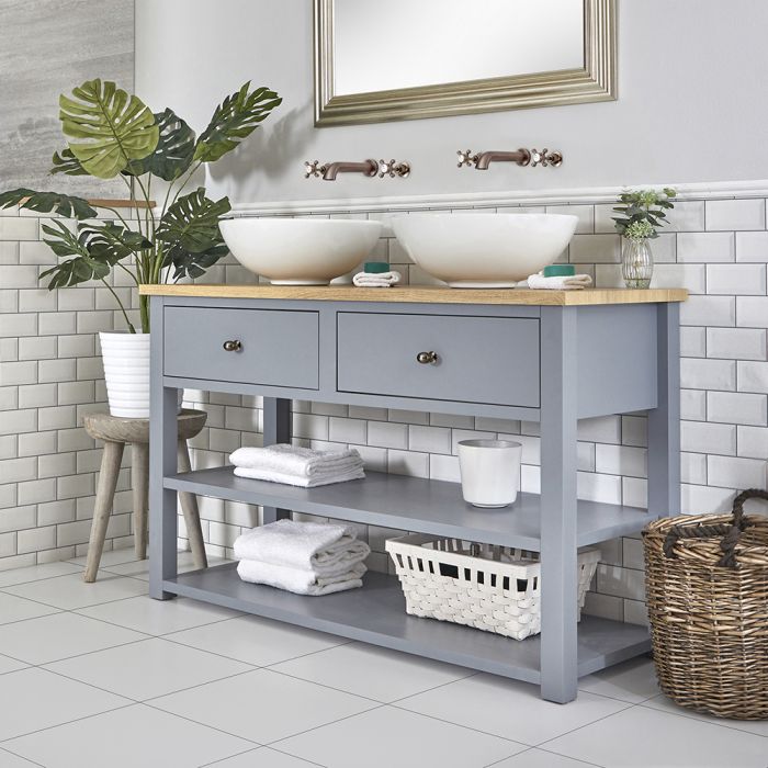 Milano Henley - Light Grey 1240mm Traditional Vanity Unit - Choice of Basin and Handle Finish