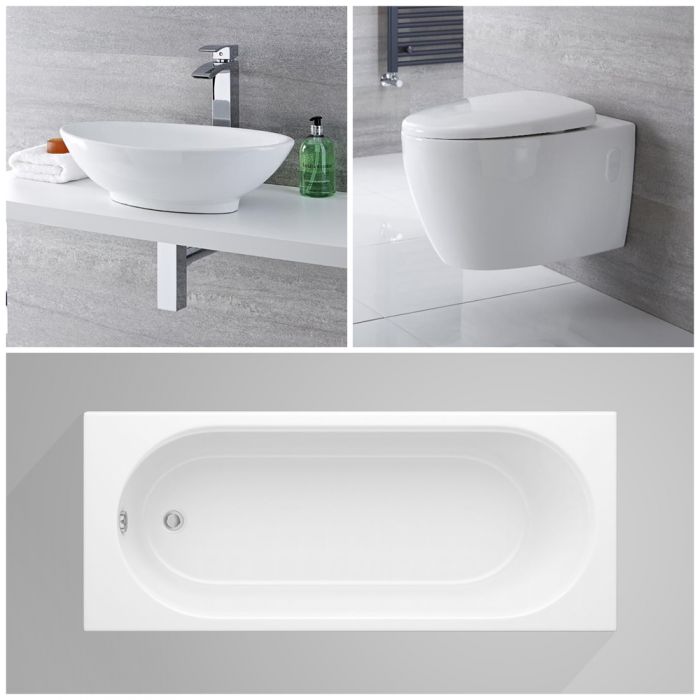 Milano Altham - Complete Modern Bathroom Suite with Standard Bath and Taps