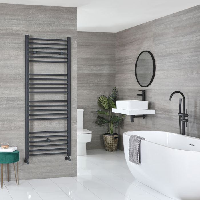 Milano Artle - Anthracite Straight Heated Towel Rail - 1600mm x 600mm